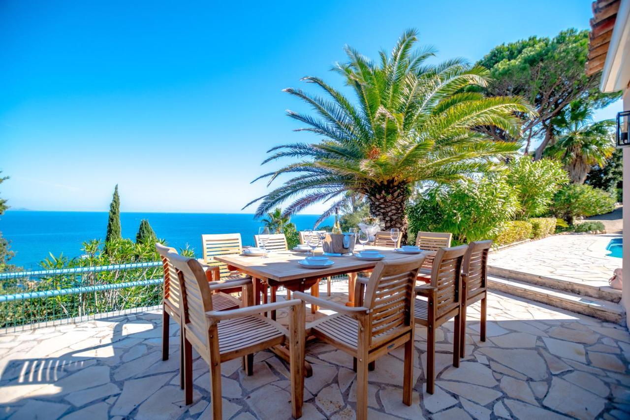 Superbe Villa, Incroyable Vue Mer, Piscine Chauffee, Climatisee Sainte-Maxime Dış mekan fotoğraf